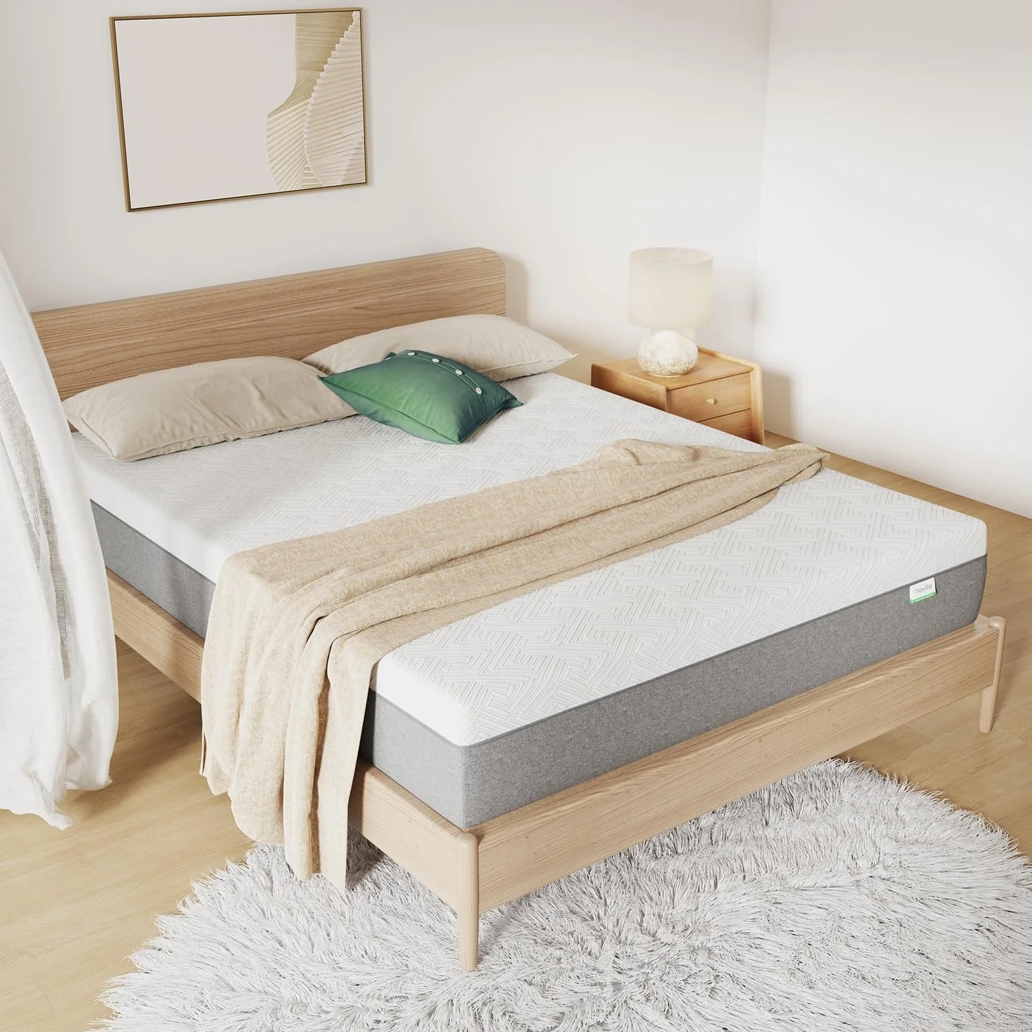 Skin-friendly 12 Inch Queen Size Polyester Adult Gel Memory Foam Mattress Cover with Zipper