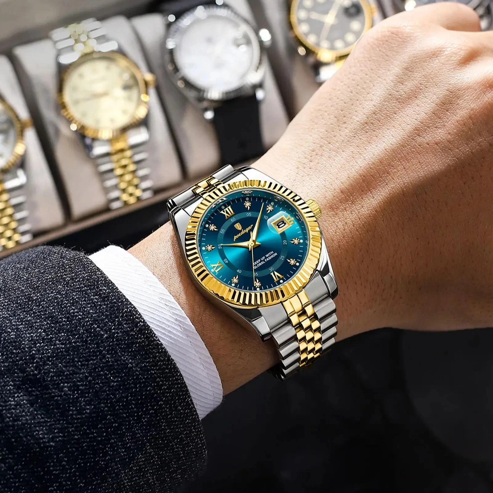 Poedagar 910 Man Wristwatch Waterproof Luminous Quartz