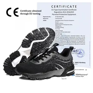 JIANKUN CE Flying Knit Steel Toe Anti Impact Anti Puncture Anti Static  Mining Industrial Construction Safety Shoes for Men