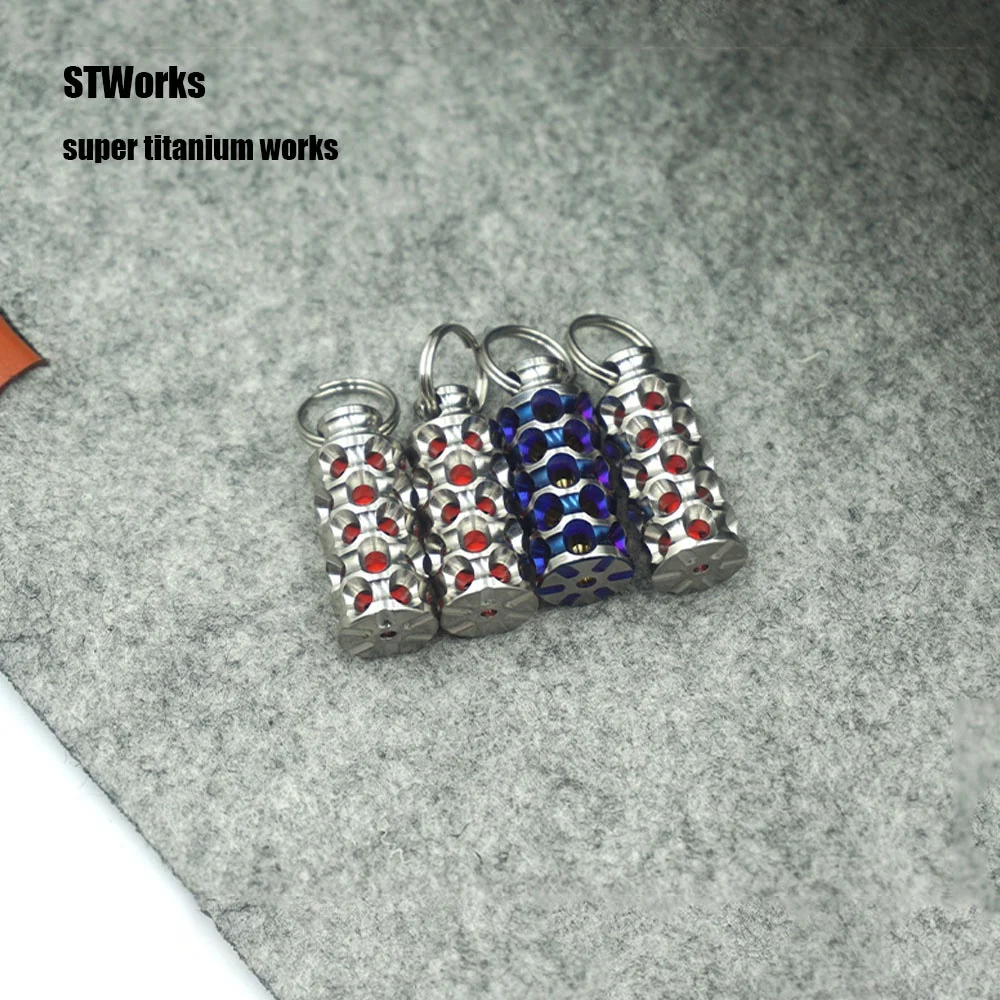 Titanium Housing Casing for Tritium Vial With Titanium Keyring Outdoor Camping Self Luminous Glow Lamp Camping Accessories - EDC
