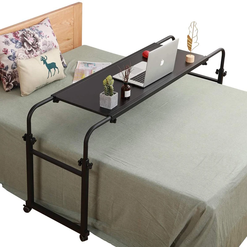 Modern Overbed Desk for Working in Bed Adjustable Laptop Cart Laptop Desk Table With Wheels Metal Iron Office Furniture 100 Pcs