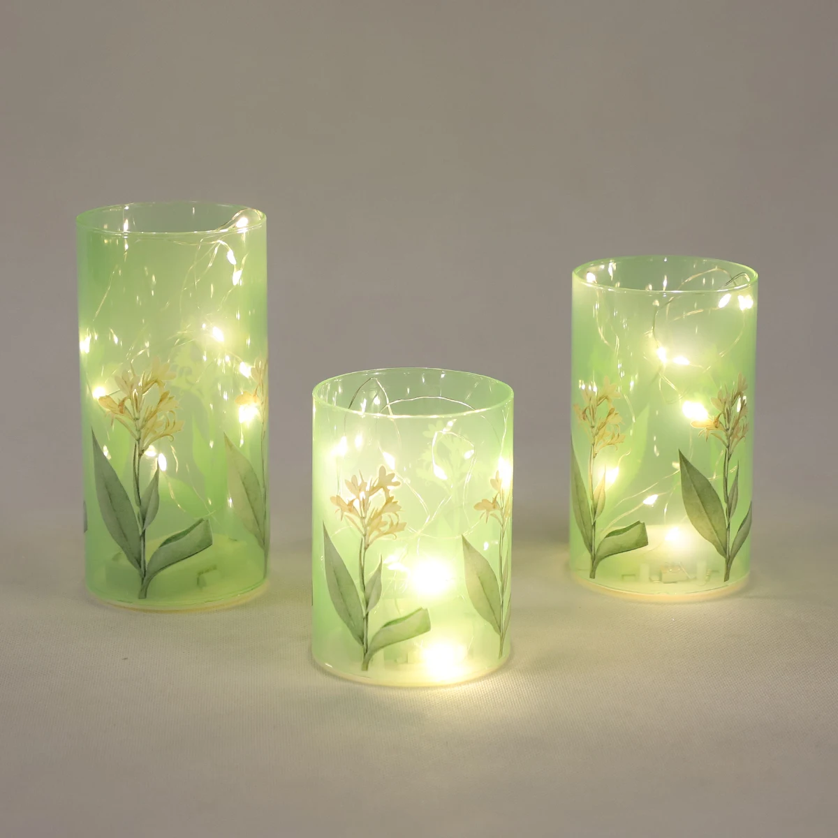 Hot Selling Cylinder Glass Candle Tube Lamp Battery Operated  Unique Timer LED Candles  for Home Party Spring Room