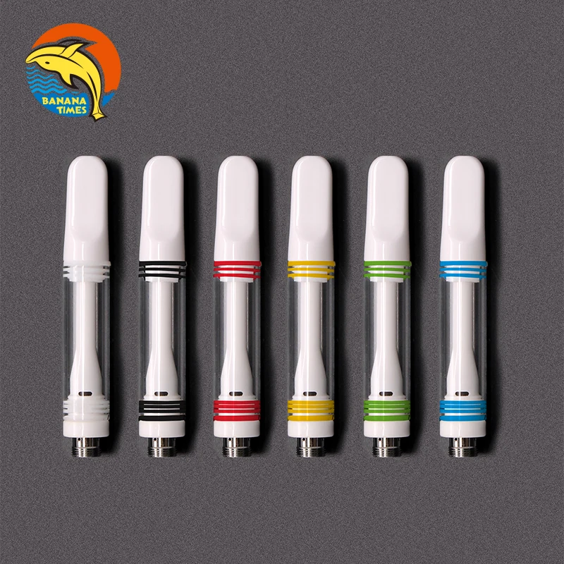 BANANATIMES empty 1ml ceramic cbd cartridge CG05 packaging child lock press glass vape cartridge