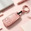 Modèle d'un étui à clés en grain de bois rose doré-clip pratique