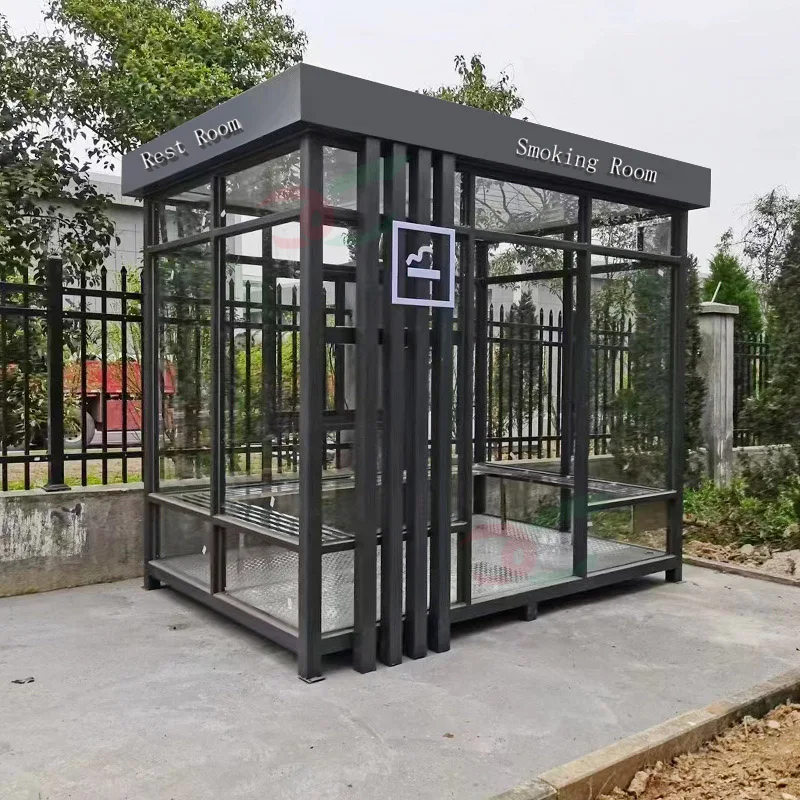Portable Small Prefab Security Kiosk Prefabricated Outdoor Smoking Room Moveable Shelters Wholesale