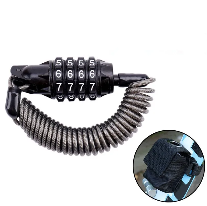 YH1485 4-разрядный основные самостоятельно свертываясь спиралью сбрасываемый комбинированный инструмент для демонтажа цепи велосипеда (замок с высоким уровнем безопасности Электрический скутер