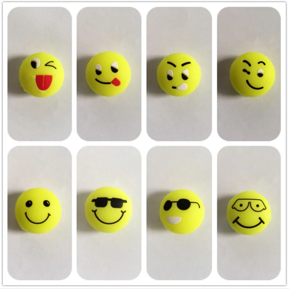 Custom Logo Rubber Embossed Cartoon Tennis Racket Vibration Dampener