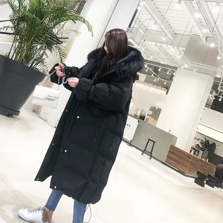 Oem Doudoune Puffer Jacket Custom Logo Duck Down Jacket Winter Women Long Coat With Hood