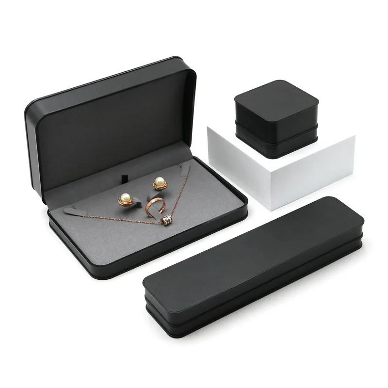 Wholesale Guangzhou Luxury Custom Black Wedding Ring Boxes with Packaging for Rings Bracelets Pendants & Necklaces