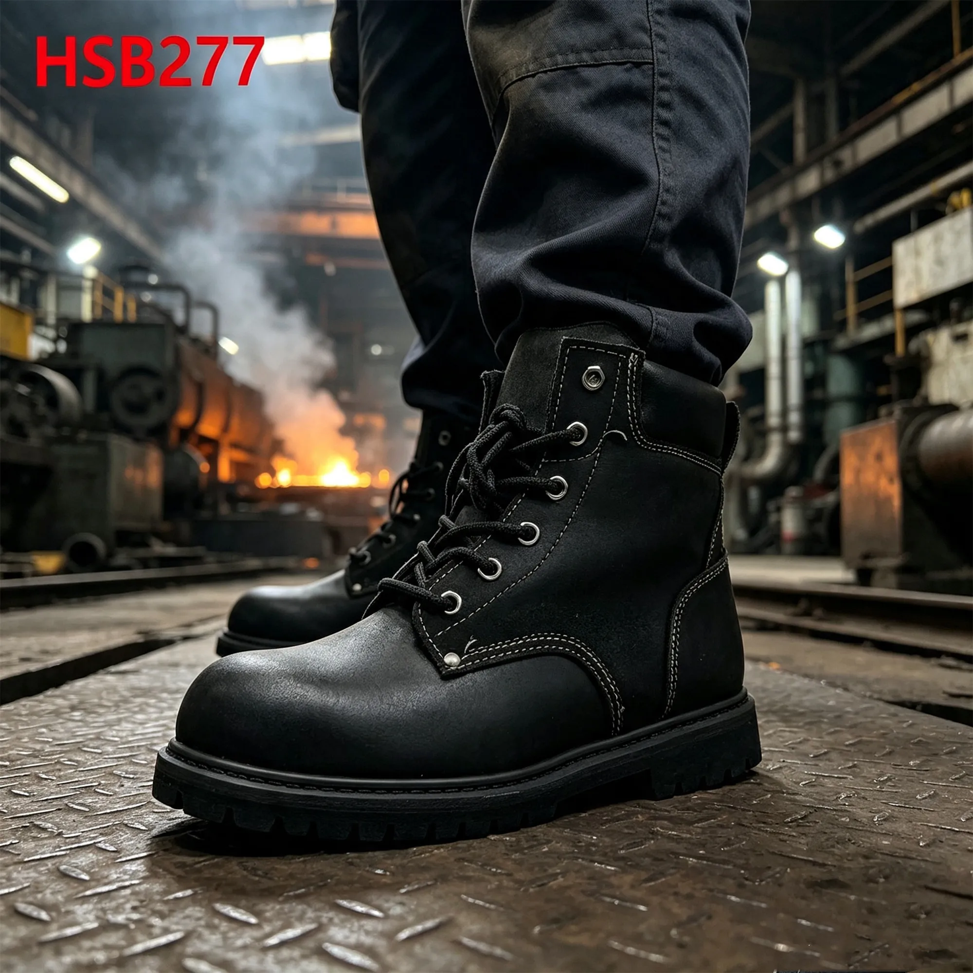 ZYF,Operating Shops Anti-moisture Goodyear Rubber Sole Safety Boots USA Popular Full Grain Leather Hua Singh Work Boots HSB277