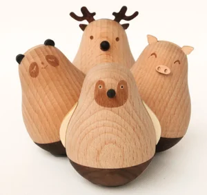 Diy Wooden Craft Kid Toys Creative Educational Wooden Roly Poly Toys