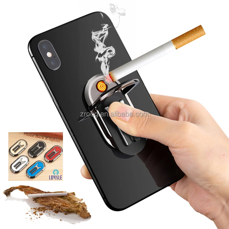 cigarette lighter mobile phone Lovisle Tech Metal USB Lighter Ring Minimalist Design Multi-color Mobile  Phone Holder Electronic Charged Cigarette for Giveaways