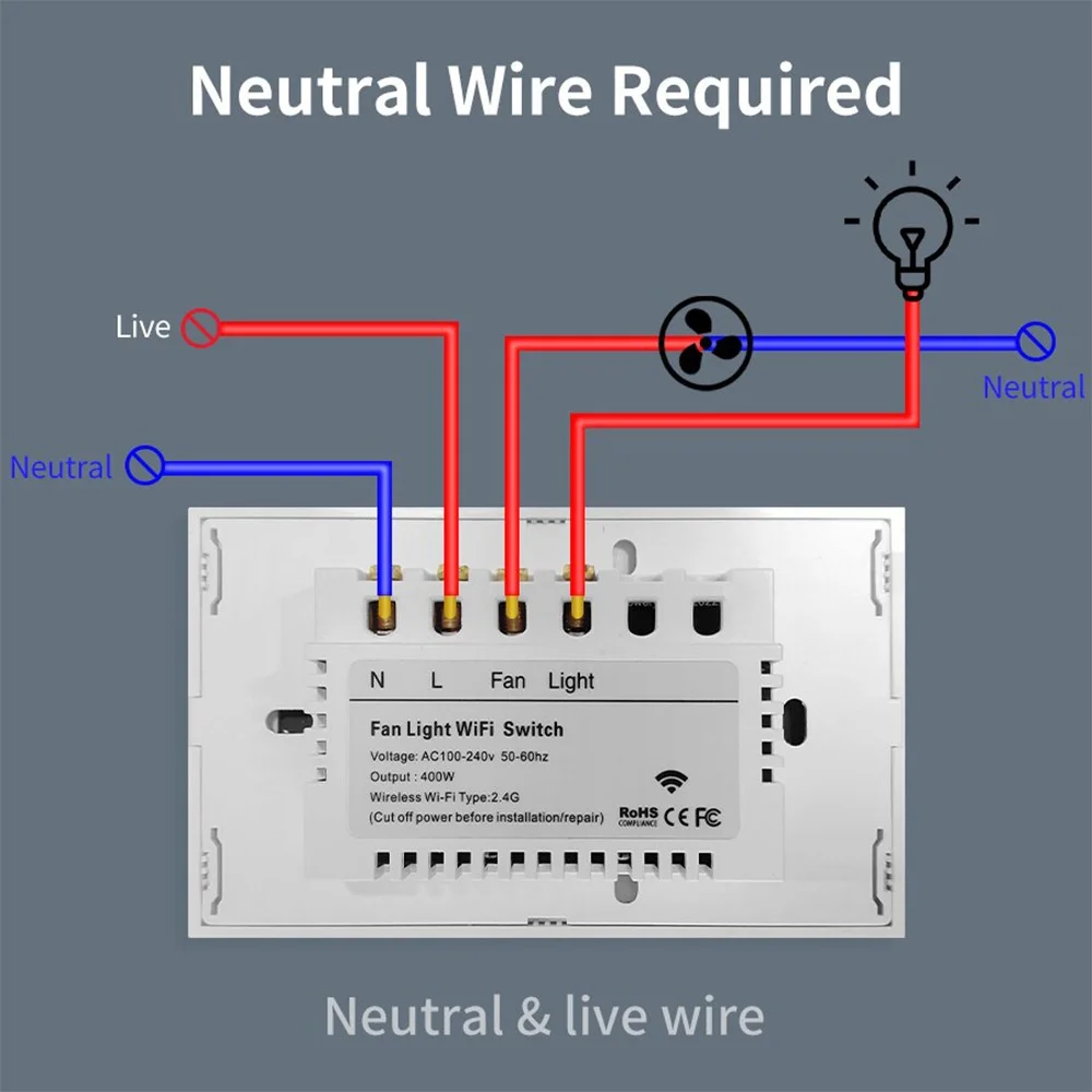 Touch Switch for Fan, JRUMP, Wall - detail 6