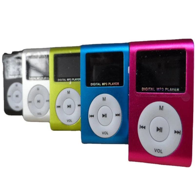 Mini Lettore MP3, Mini Display LCD Lettore Musicale USB, con Auricolari, Lettore Clip-on Ultraleggero, Guscio in Metallo, Supporto 32G, Adatto per lo Sport, Ascolto di Musica(Argento
