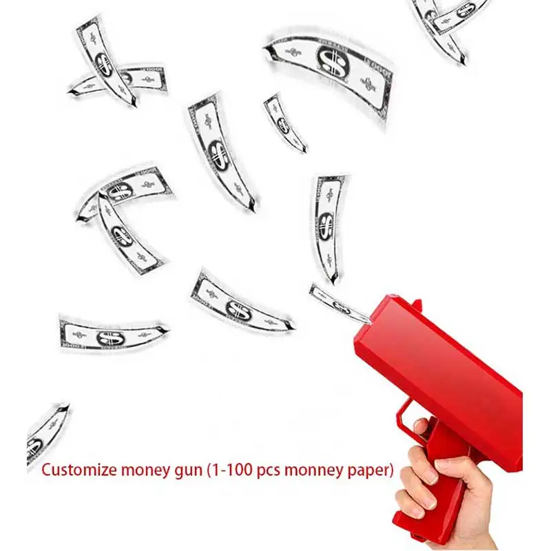 Shooting Money Making It Rain Money Gun Shooter Handheld Fake Bill Dispenser Toy Custom Electric Money Guns for Party