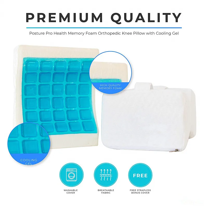 Memory Foam w/ Cooling Gel Orthopedic Knee Pillow