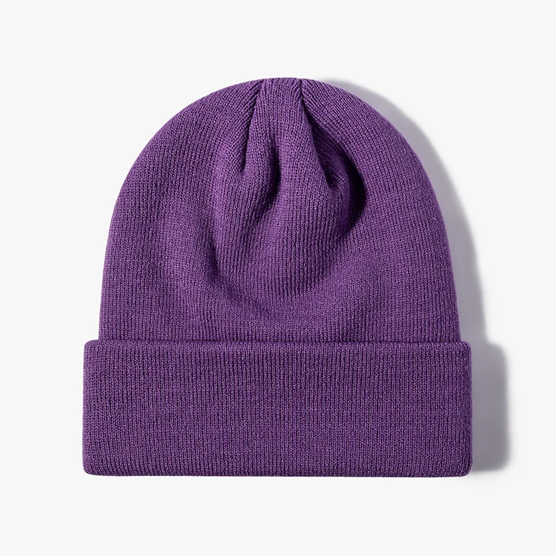 Solid Color Blank Wool Beanie Hats Custom Embroidery Logo Skull Cap