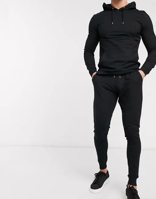 100%cotton Jogging Sweat Suits Custom Slim Fit Black Men Plain Tracksuit  For Men Sets - Buy Tracksuit,Men Tracksuit,Sweat Suits Product on  Alibaba.com