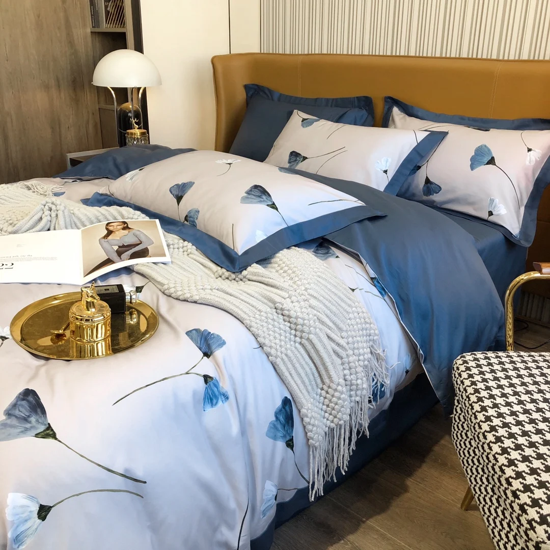 Удобный и дышащий комплект постельного белья из 100% хлопка Комплект четырех