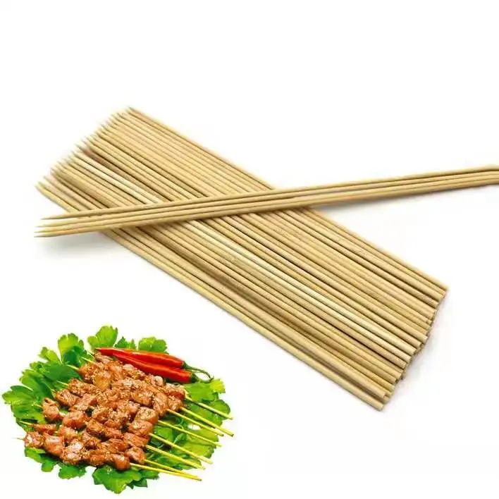 Biodegradable  Round/Pointed Fruit BBQ Bamboo Skewer skewers wooden