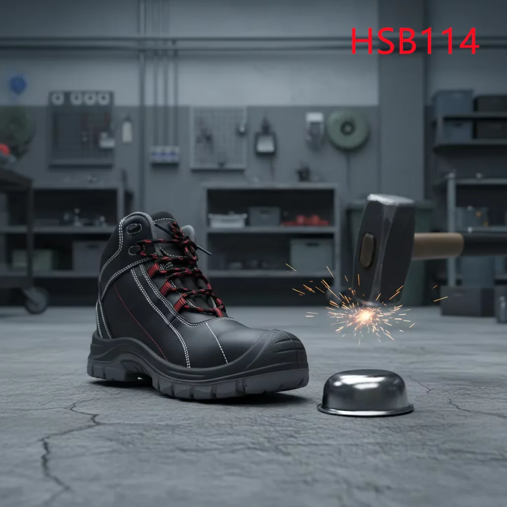 LXG, calzature da lavoro per la sicurezza in pelle naturale di vacca, prodotte con stampo, stivali da lavoro unisex con punta in carbonio per costruzione di tunnel, modello HSB114