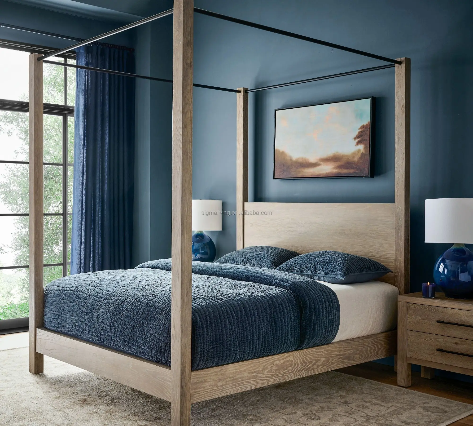 canopy bed king smart bed indoor furniture bedroom wood canopy bed