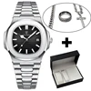 Nero, orologio+3 pezzi+scatola (JZ0113+LT0414+LT0303+lpbox04)