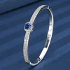 Platinum Blue pointed crystal bracelet