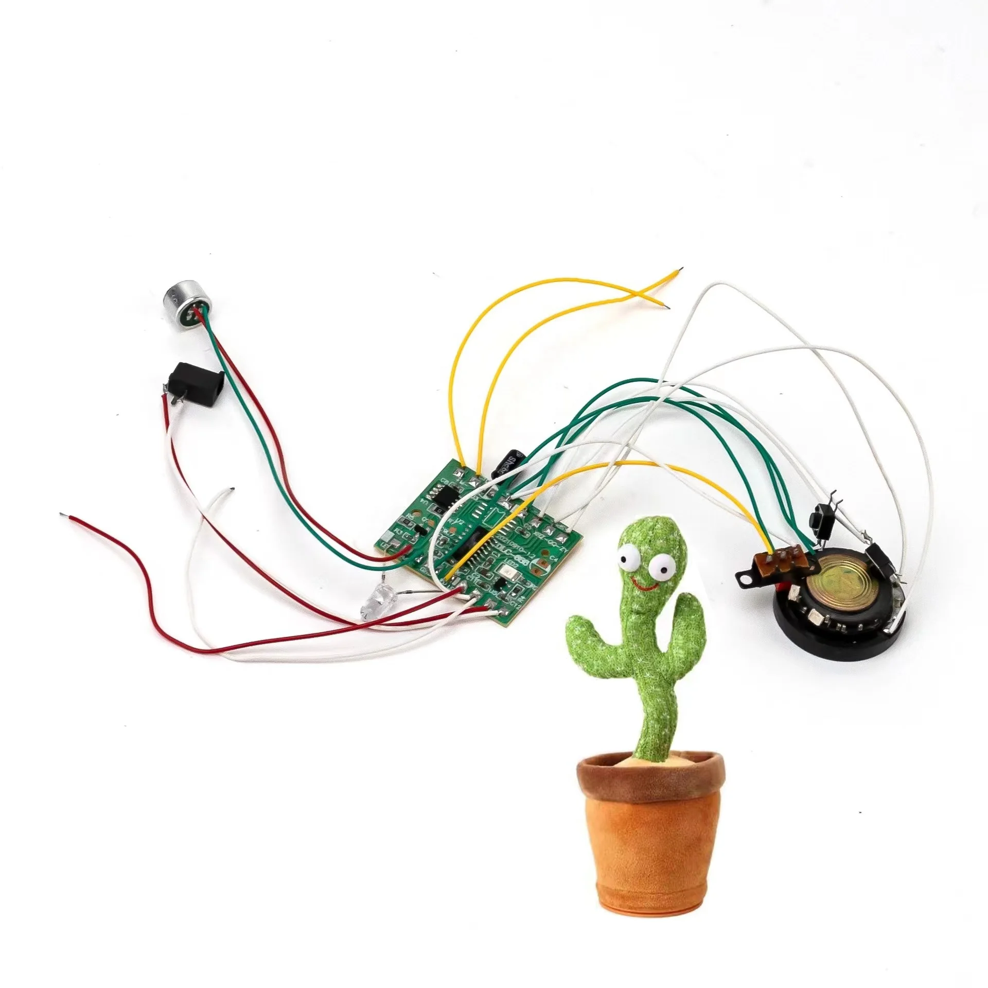 Dancing Cactus Talking Singing Toy with Music Circuit Board Assembly Power Transmitter Receiver PCB Handmade Design