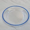 Transparent blue bead plate