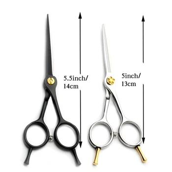 5.5 Inch Stainless Steel Barber Scissors Liu Hai Silver/Black Toning and Cutting Scissors with Sharp Blade Tip Beauty Tool