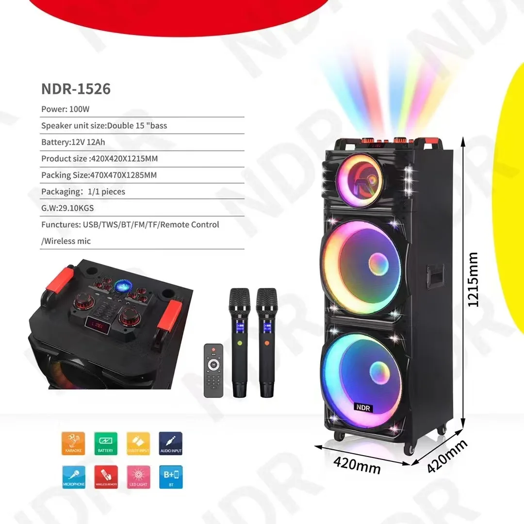 Ndr-1526 yeni 8 topuzlar büyük güç P.m.p.0 3500w 12v/12ah ahşap