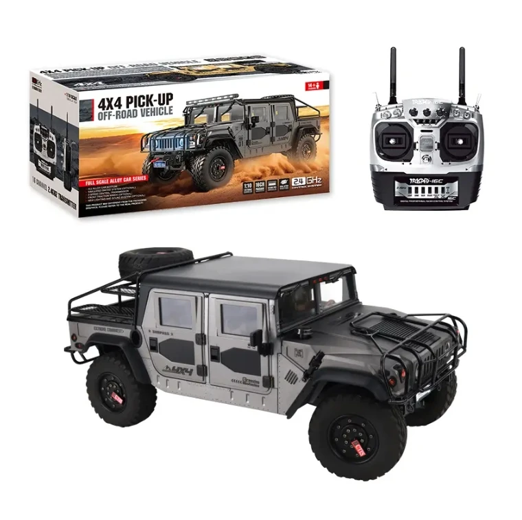 HG P415A 1/10 4*4 4WD Off Road Metal Hobby Pickup Truck Hum H1 Radio  Control Military Car Toy High Speed Big RC 4X4 Crawler