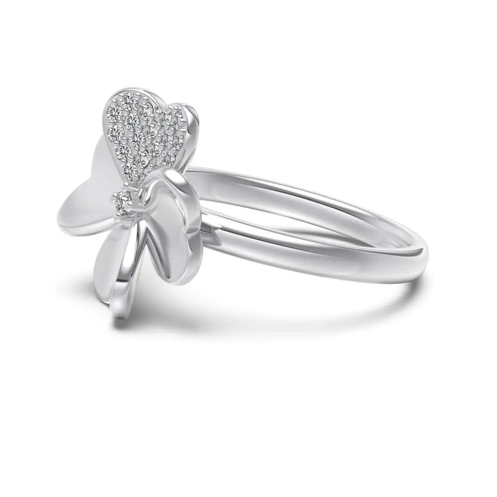 KAKODIY Luxury Women's Jewelry Ring Engagement Wedding 925 Sterling Silver Four Leaf Clover Flower Ring detail 1