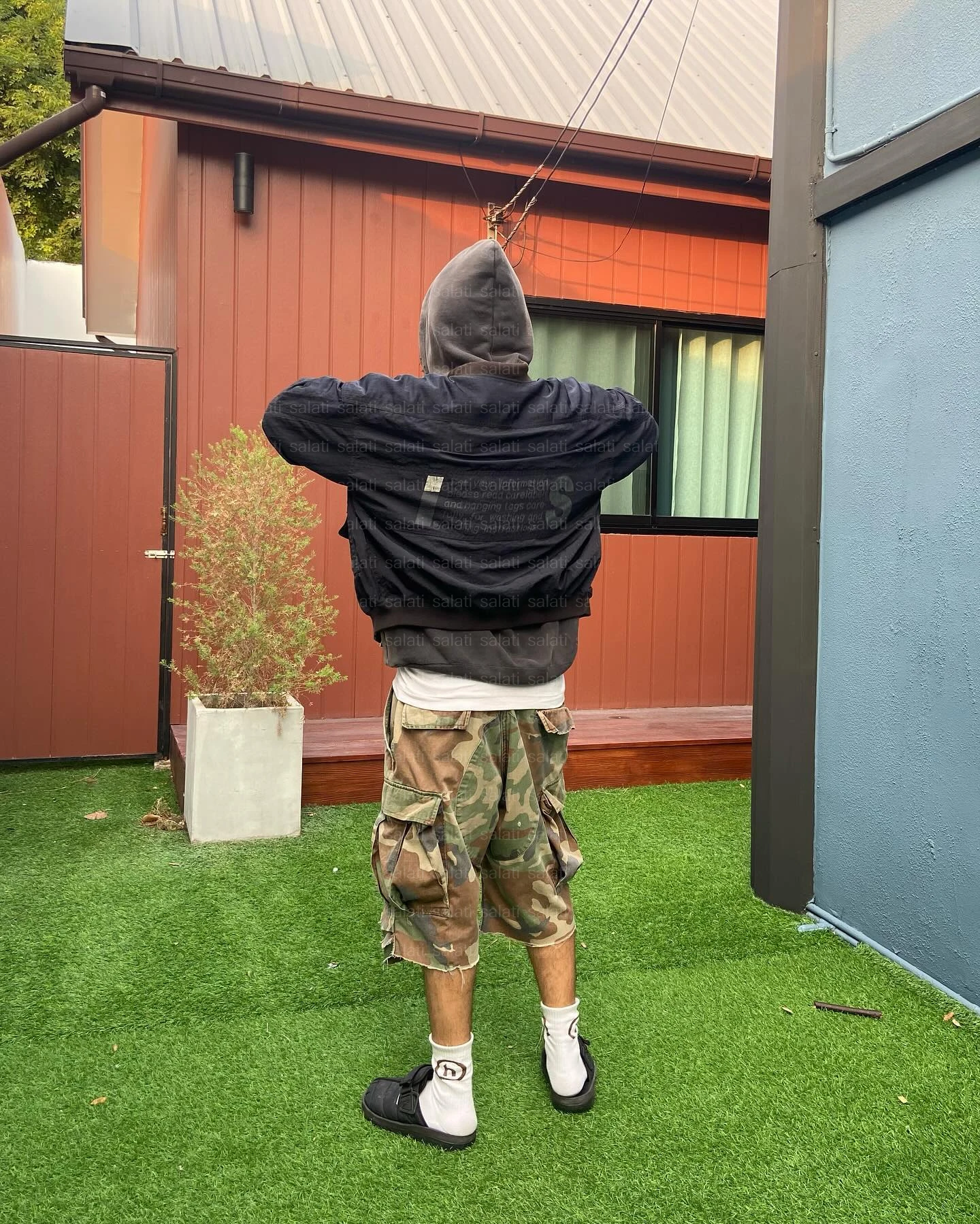 Shorts Manufacturer Bermuda Streetwear Custom Print Heavyweight Baggy Oversized Distressed Camouflage Camo Cargo Shorts for Men gallery 4