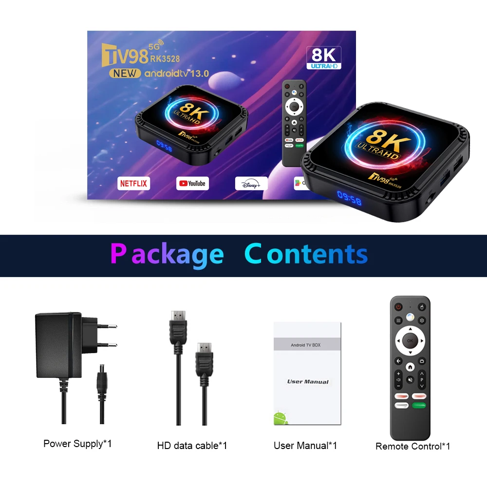 New Arrival TV98 RK3528 Smart Android TV Box 8K Resolution WiFi Rockchip Processor Set Top Box