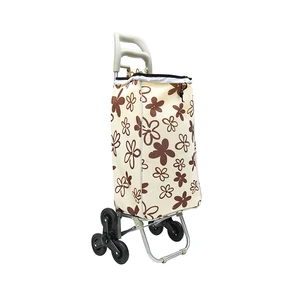 Large Capacity Waterproof Bag Foldable Shopping Cart With Rubber Tri-Wheel for Easy to Climb Stairs