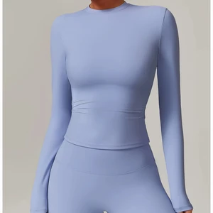 OEM ODM Women's Slim Fit Long Sleeve Sports Zip Gym Jacket 2-Piece Set Plus Size Workout Coat Lightweight Zipper Yoga Gym Wear