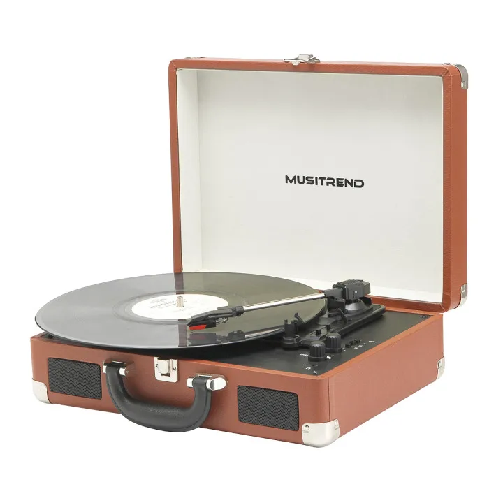 Dropshipping Vinyl Time Record Machine Gramophone Antique BT Speaker European Wooden Suitcase Turntable Record Player