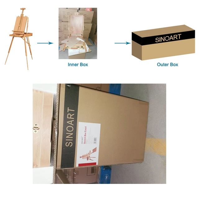 SINOART Ready To ship Wooden French Easel Wholesale Easel Box Oil