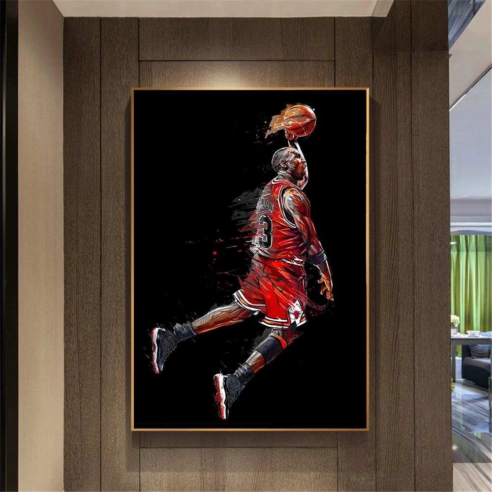 abstract art painting michael jordan poster fly du