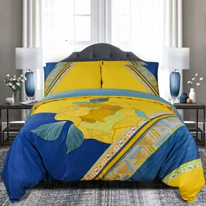 Duvet Cover Luxury 3D Bed Sheet Bedding Set 3D Digital Printing 4 Pieces Bed Sheets Set 100% Cotton Custom Bedsheets