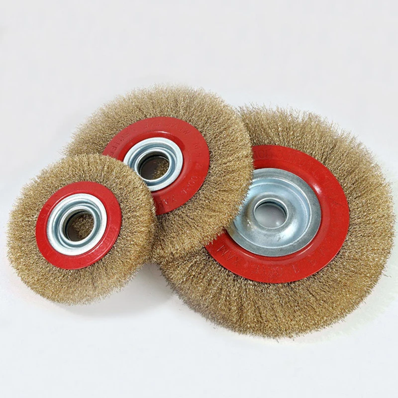 Bench Grinder Abrasive Circular Disc Crimped 0.3mm Iron Wire Brush for Cleaning Block Paving