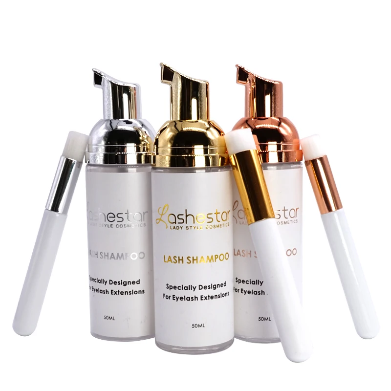 Lashestar оптом 50 мл прозрачная бутылка без латекса и без спирта пенный шампунь для ресниц