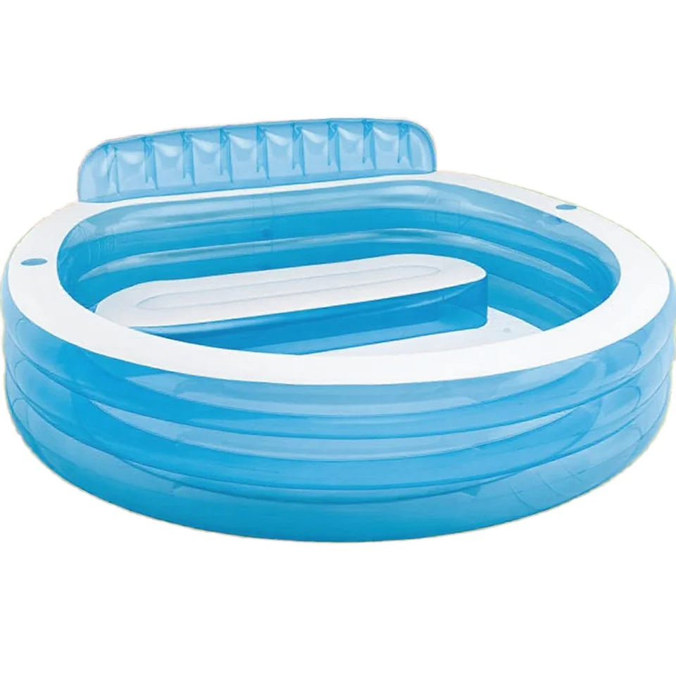 Inflatable PVC Swimming Pool with Cup Holder and Backrest for Family Parties Adults and Newborns for Garden Yard Lounge