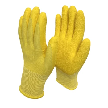 JIUXIN industrial Handdier Latex Crinkle Coating garden Work Construction production Gloves