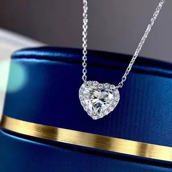 Aimgal fine jewelry tarnish free S925 silver plated 18k gold  lab grown Diamond Luxury love Pendant necklace