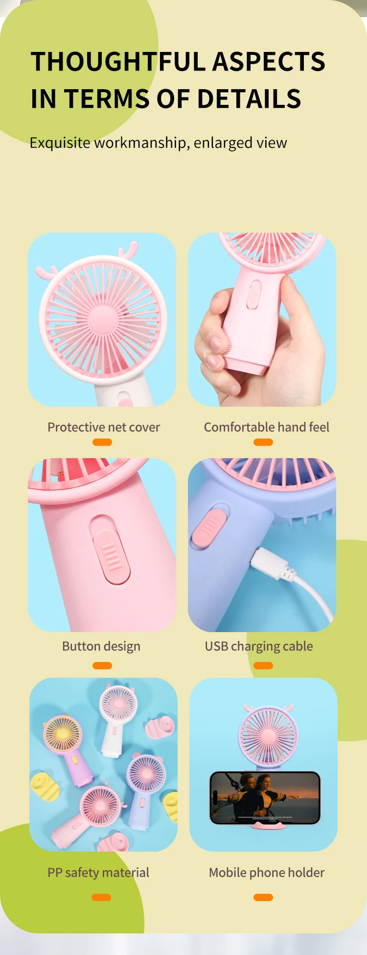Usb Portable Mini Fan Rechargeable Fan Handheld Fan
