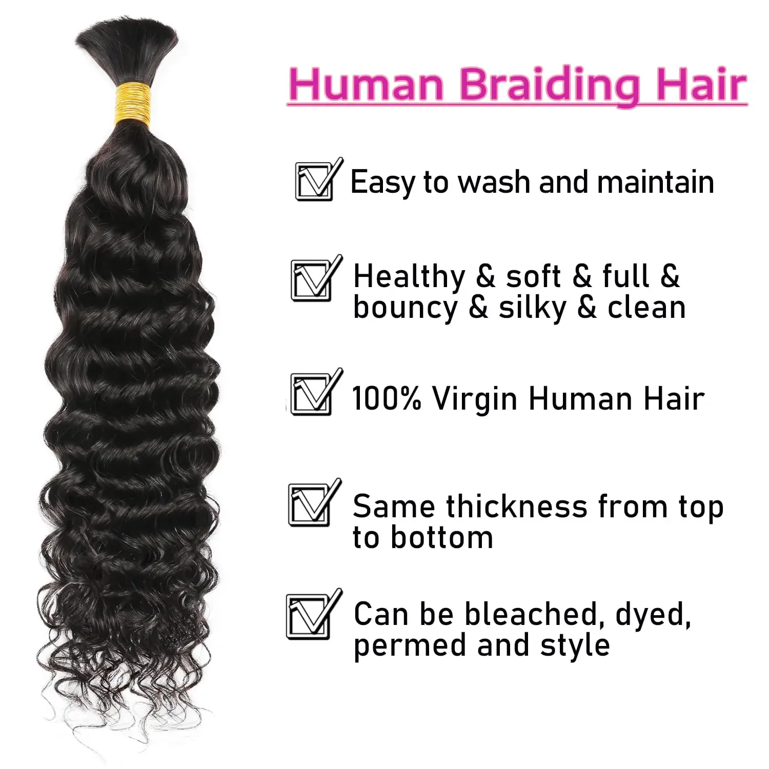 Pacchetti di capelli umani Water Wave per donne, senza trama, veri capelli umani Remy, estensioni di capelli umani da salone_voghion.com