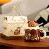 Oui, boîte portable ours-mignon ours marron